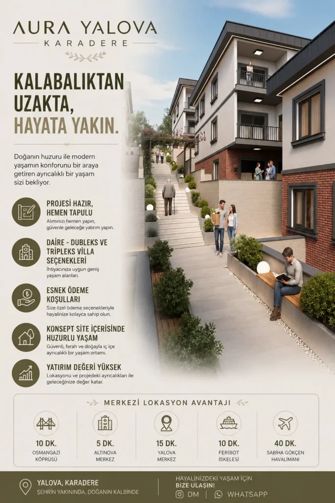 AURA YALOVA Karadere butik villa projesi tanıtım görseli