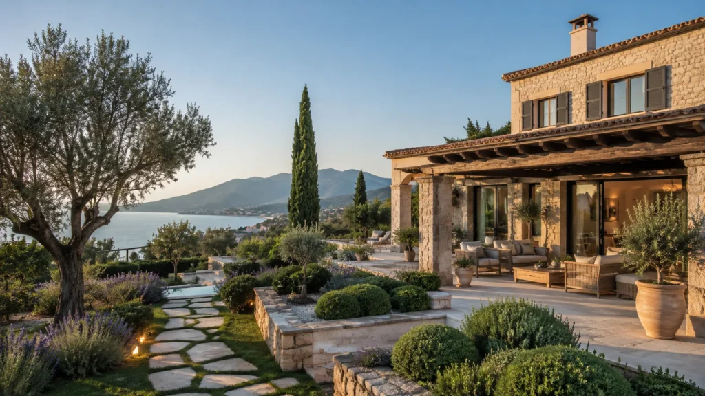 Edremit Körfezi tadilat hizmetleri için villa, peyzaj ve dış yaşam alanı